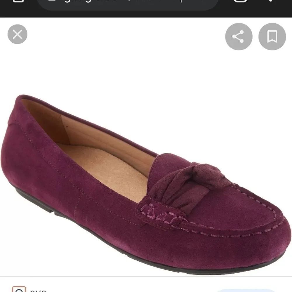 Vionic Norah purple maroon suede moccasin size 6